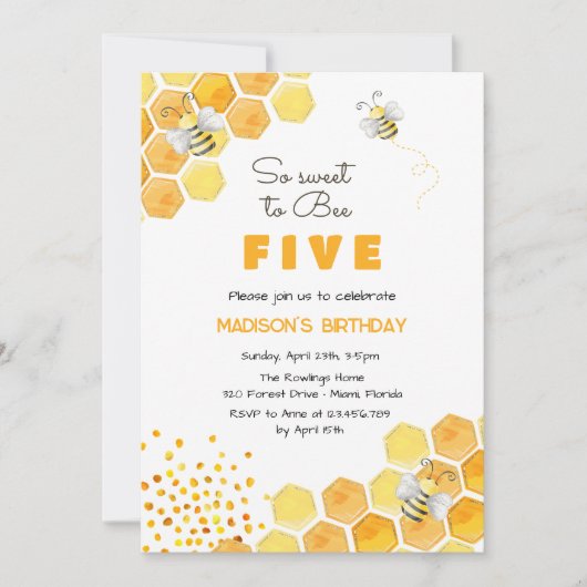 Zo lief voor bijenkinderen, verjaardag kaart (Voorkant)