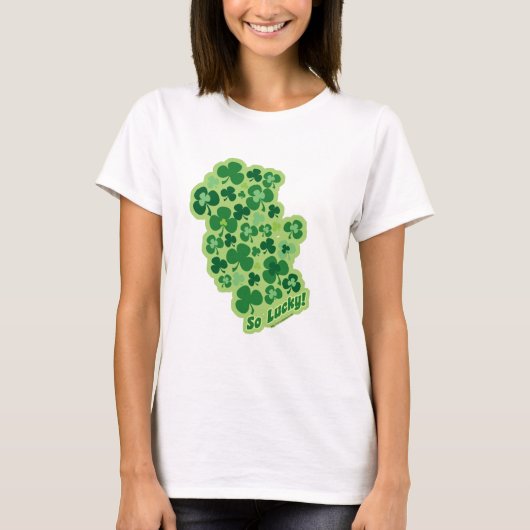 Zo Lucky Funny Shamrock Art Fun T-shirt (Voorkant)