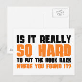 Zo moeilijk om het boek terug te plaatsen waar je  briefkaart (Voorkant / Achterkant)