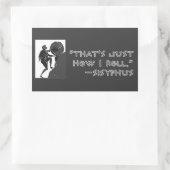 "Zo moet ik het doen" — Sysiphus Rechthoekige Sticker (Tas)