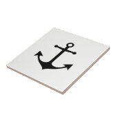 Zo nautisch - zwart anker op witte keramische Tege Tegeltje (Zijkant)