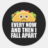 Zo nu en dan Herfst ik leuke taco uit elkaar Ronde Sticker (Voorkant)