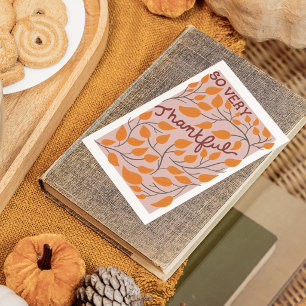 Zo Ontzettend Dankbaar Oranje Bladeren Thanksgivin Kaart