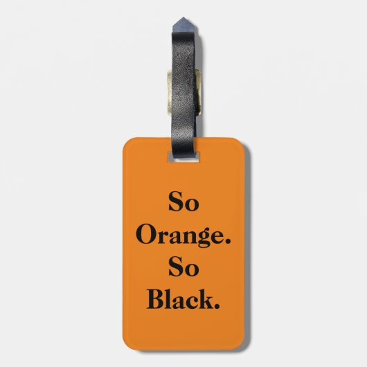 "Zo Oranje. Zo zwart"-thema Bagagelabel (Achterkant verticaal)