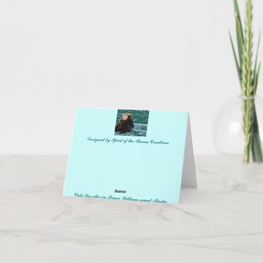 Zo Otterse Schattigee Zee Otter notecard Kaart (Achterkant)