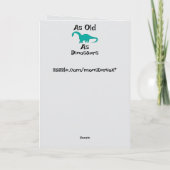 Zo oud als dinosauriër wenskaart kaart (Achterkant)
