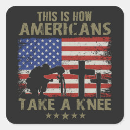 Zo pakken Amerikanen een knie aan Vierkante Sticker