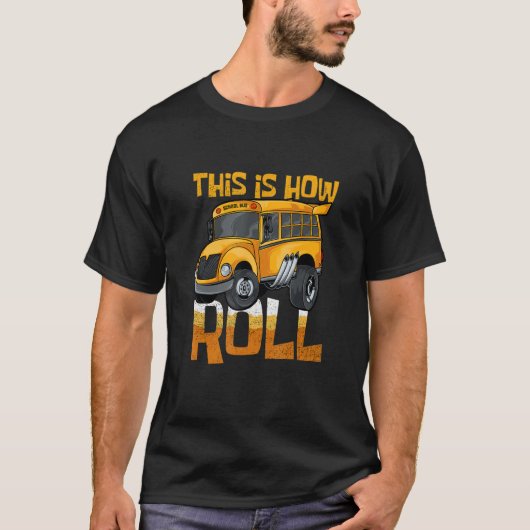 Zo Rijd Ik Transportvoertuig Schoolbus T-shirt (Voorkant)