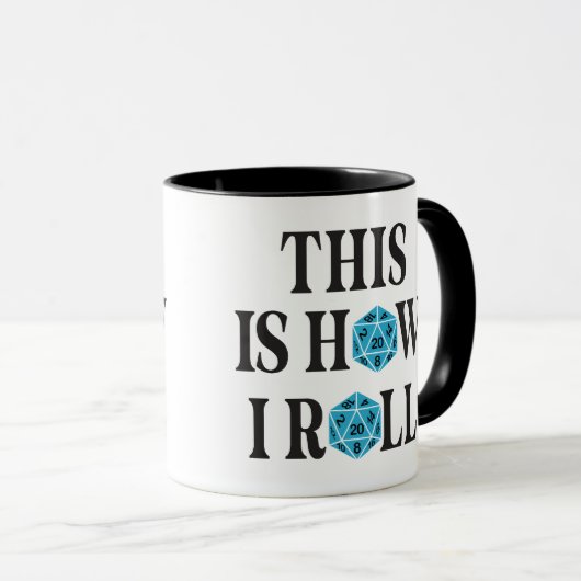 Zo rol ik 20 side Dice shirt Mok (Voorkant rechts)