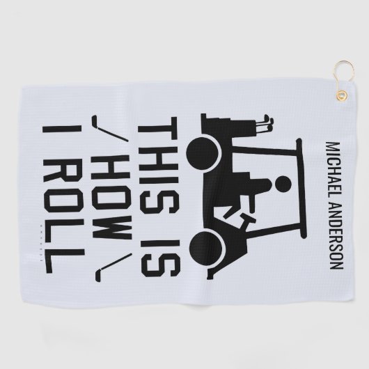 Zo rol ik Funny Golfing Custom Golfer Golfhanddoek (Horizontaal)