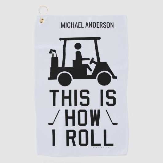 Zo rol ik Funny Golfing Custom Golfer Golfhanddoek (Voorkant)
