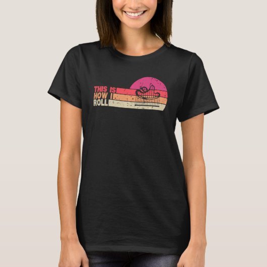 Zo rol ik golfroller Onderzetter Funny Retro T-shirt (Voorkant)