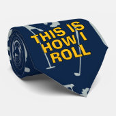 Zo rol ik, gouden kar, golfbaan, stropdas (Opgerold)