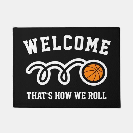 Zo rol ik grappig basketbal welkom deurmat (Voorkant)