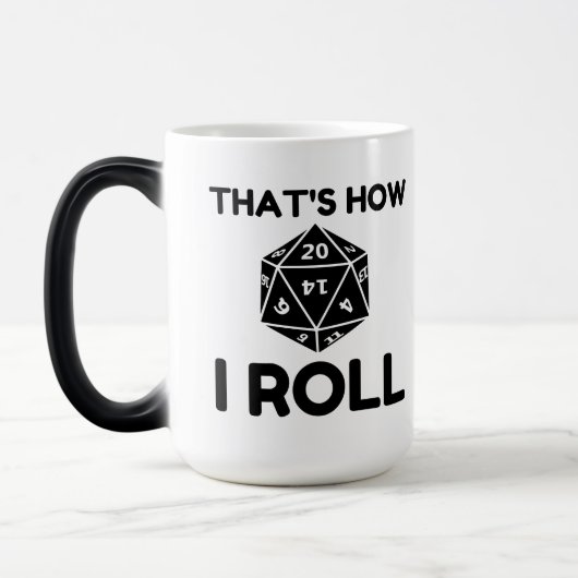 Zo rol ik met 20-zijdige dobbelstenen magische mok (Links)