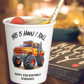 Zo rol ik Monster Truck Birthday Papieren Bekers