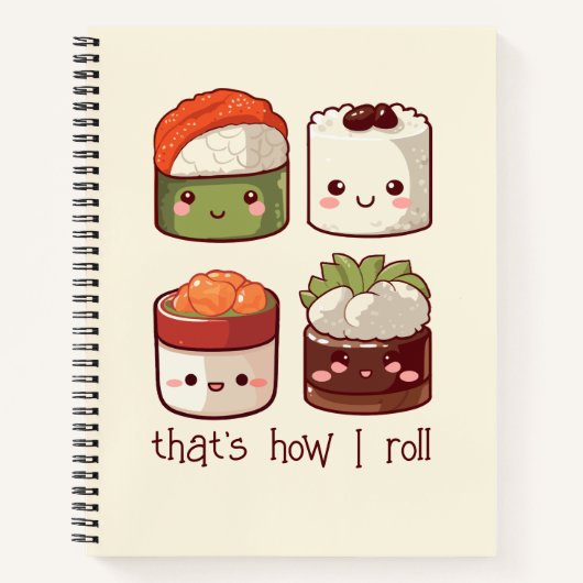 Zo rol ik Schattige Kawaii Sushi Notitieboek (Voorkant)