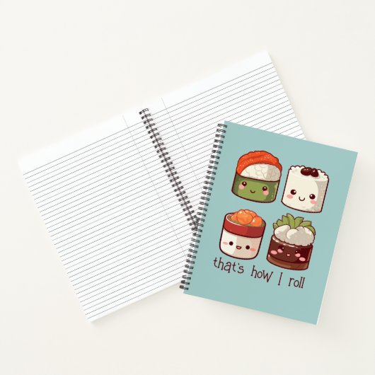 Zo rol ik Schattige Kawaii Sushi Notitieboek (Binnen)