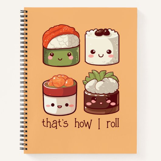Zo rol ik Schattige Kawaii Sushi Notitieboek (Voorkant)