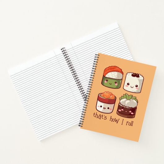 Zo rol ik Schattige Kawaii Sushi Notitieboek (Binnen)