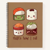 Zo rol ik Schattige Kawaii Sushi Notitieboek (Voorkant)