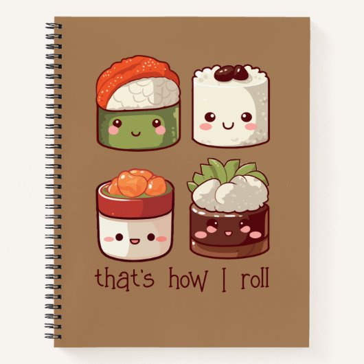 Zo rol ik Schattige Kawaii Sushi Notitieboek (Voorkant)