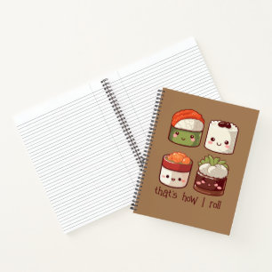 Zo rol ik Schattige Kawaii Sushi Notitieboek