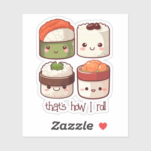 Zo rol ik Schattige Kawaii Sushi Sticker (Vel)