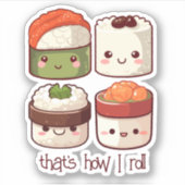 Zo rol ik Schattige Kawaii Sushi Sticker (Voorkant)