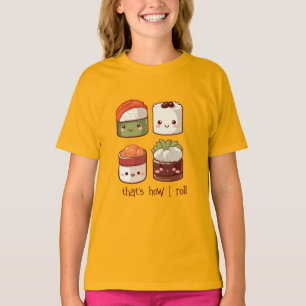 Zo rol ik Schattige Kawaii Sushi T-shirt