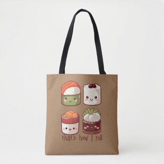 Zo rol ik Schattige Kawaii Sushi Tote Bag (Voorkant)