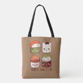 Zo rol ik Schattige Kawaii Sushi Tote Bag (Achterkant)