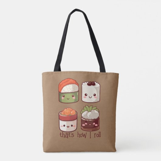 Zo rol ik Schattige Kawaii Sushi Tote Bag (Achterkant)