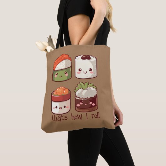 Zo rol ik Schattige Kawaii Sushi Tote Bag (Dichtbij)