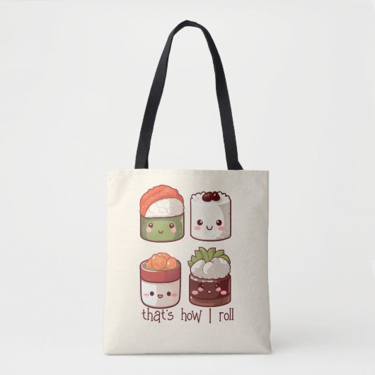 Zo rol ik Schattige Kawaii Sushi Tote Bag (Voorkant)