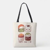 Zo rol ik Schattige Kawaii Sushi Tote Bag (Achterkant)