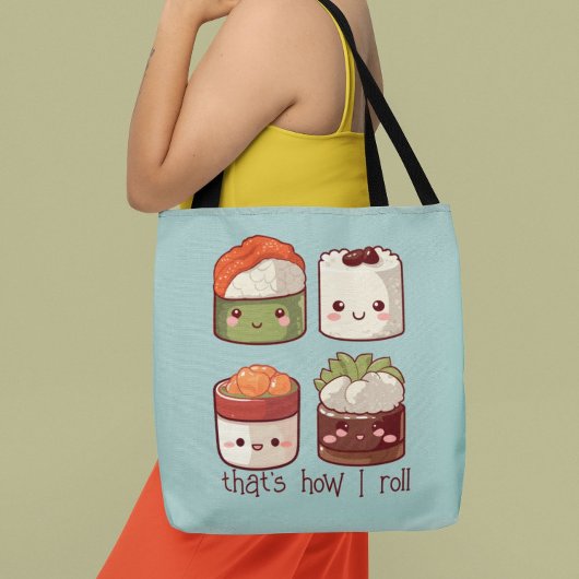 Zo rol ik Schattige Kawaii Sushi Tote Bag