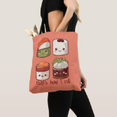 Zo rol ik Schattige Kawaii Sushi Tote Bag (Dichtbij)