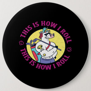 Zo rol ik Unicorn Pro golfkleding Golfi Ronde Button 6,0 Cm