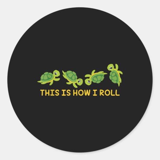 Zo rol ik Zee Turtle Lover Turtle Ronde Sticker (Voorkant)