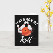 Zo rollen we Bowling Shirt Funny Bowler Bowli Kaart (Gele Bloem)