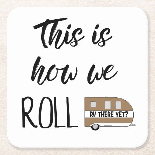 "Zo rollen we" Camper Kartonnen Onderzetters (Voorkant)