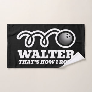 Zo rollen we grappige bowlingbal gepersonaliseerd handdoek