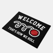 Zo rollen wij grappig cricketbal bord welkom deurmat (Schuin)