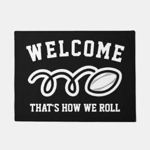 Zo rollen wij grappige rugby sport welkom deurmat