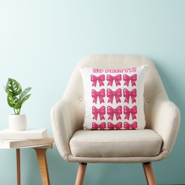 Zo  roze bogen Girly Coquette esthetiek Kussen (Stoel)