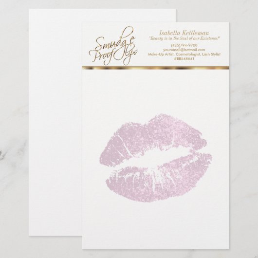 Zo roze glitterliften briefpapier (Voorkant / Achterkant)