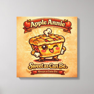 Zo Schattig Als Kan - Appel Annie - Foodie Vriende Canvas Afdruk