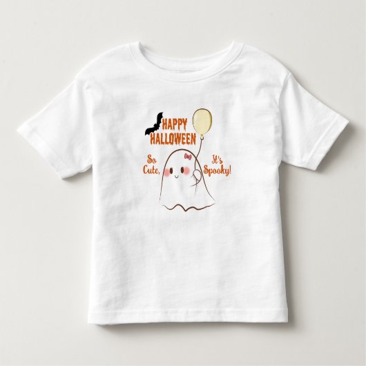 Zo Schattig, Het is een enge meisjes 1e Halloween  Kinder Shirts (Voorkant)
