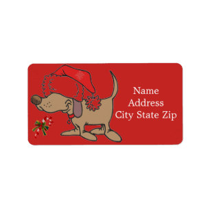 *ZO SCHATTIG HOND-VERSTANDIG KERST " ADRES ETIKET